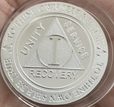 1 2 3 4 5 6 7 8 9 or 10 Year .5 oz .999 Fine Silver AA Medallion Trust God Clean House Help Others Doctor Bob Chip