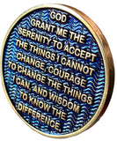 Misspelled 1000 Days AA Medallion Reflex Blue Gold Plated Sobriety Chip