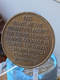 Keep It Simple Blue Butterfly Medallion Serenity Prayer Coin