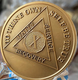 10 Year AA Medallion Large Heavy AA Medallion 1½” Challenge Coin Size Sobriety Chip