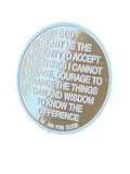 2 Year AA Medallion .999 Fine Silver 1 oz Sobriety Chip Serenity Prayer Back Elegant Design