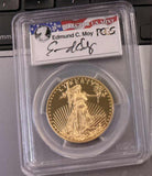 2015-W $50 American Gold Eagle – PCGS PR70DCAM • First Day of Issue • Edmund C. Moy Signature Label (West Point Mint)