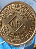 35 Year NA Clean Time Chip Rainbow Crystal Bronze Narcotics Anonymous Medallion
