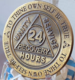 24 Hours AA Medallion Trust God Clean House Help Others Doctor Bob Chip