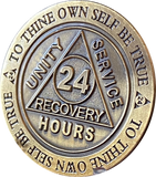 24 Hours AA Medallion Trust God Clean House Help Others Doctor Bob Chip