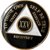 53 Year AA Medallion Black Tri-Plate Sobriety Chip