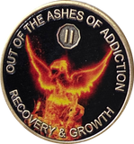 1 - 40 Year Out Of The Ashes Of Addiction Phoenix Rising From Flames Sobriety Chip