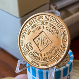 13 Year NA Clean Time Chip Bronze Violet Purple Crystal Sobriety Medallion