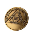 39 Year AA Medallion Premium Bronze Serenity Prayer Sobriety Chip