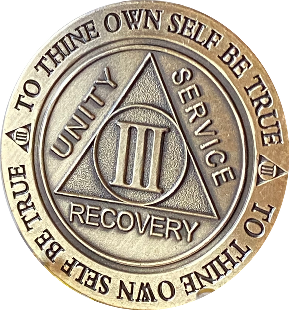 3 Year AA Medallion Trust God Clean House Help Others Doctor Bob Chip
