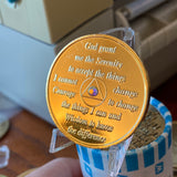 50 Year AA Medallion Gold Plated Rainbow LGBT Crystal Sobriety Chip