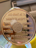 32 Year AA Medallion 22k Gold Plated Sobriety Chip Serenity Prayer Back