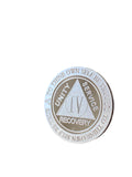 1 - 10 Year AA Medallion .999 Fine Silver .5 oz Sobriety Chip Serenity Prayer Back Elegant Design