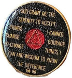 1 - 40 Year AA Medallion Red and Black Tri-Plate Sobriety Chip