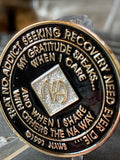 5 Year NA Clean Time Chip Blue Silver Glitter Narcotics Anonymous Medallion