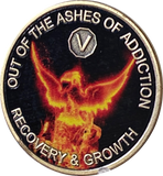 1 - 40 Year Out Of The Ashes Of Addiction Phoenix Rising From Flames Sobriety Chip