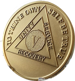 5 Year AA Medallion Large 1.5" Premium Bronze Sobriety Chip