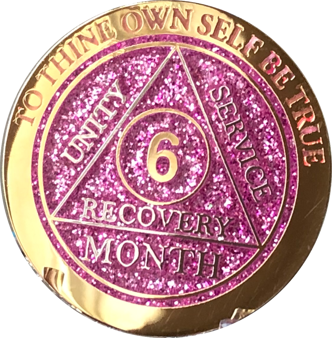 Médaillon AA 7 Ans Réflexe Lavande Violet Pailleté Plaqué Or