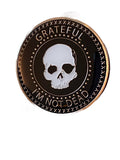 Grateful I'm Not Dead Sobriety Medallion Serenity Prayer Chip Gold Plated Black Color
