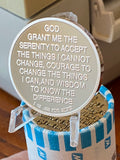 2 Year AA Medallion .999 Fine Silver 1 oz Sobriety Chip Serenity Prayer Back Elegant Design