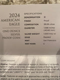 2024 S American Silver Eagle Proof Coin San Francisco OGP Box & COA