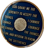 23 Year AA Medallion Midnight Blue Tri-Plate Sobriety Chip