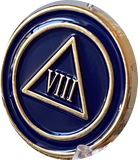 1 - 10 Year AA Lapel Pin Blue Gold Plated Circle Triangle Design No Year Plain Front 25mm