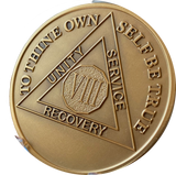 8 Year AA Medallion Large 1.5" Premium Bronze Sobriety Chip
