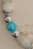 AA Big Book Bracelet Blue & Silver Beads Made From Real Pages From The Big Book