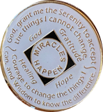1 - 40 Year NA Style White Glow In The Dark Tri-Plate Clean Time Chip Medallion
