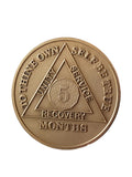5 Month AA Medallion Premium Bronze Serenity Prayer Sobriety Chip