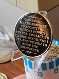 Grateful I'm Not Dead Sobriety Medallion Serenity Prayer Chip Silver Plated Black Color