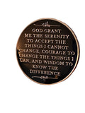 Grateful I'm Not Dead Sobriety Medallion Serenity Prayer Chip Silver Plated Black Color