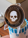 Grateful I'm Not Dead Sobriety Medallion Serenity Prayer Chip Silver Plated Black Color