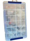 AA NA Medallion Chip Organizer Box 24 Coin Spaces 14x8.5" Plastic Case Hinged Lid