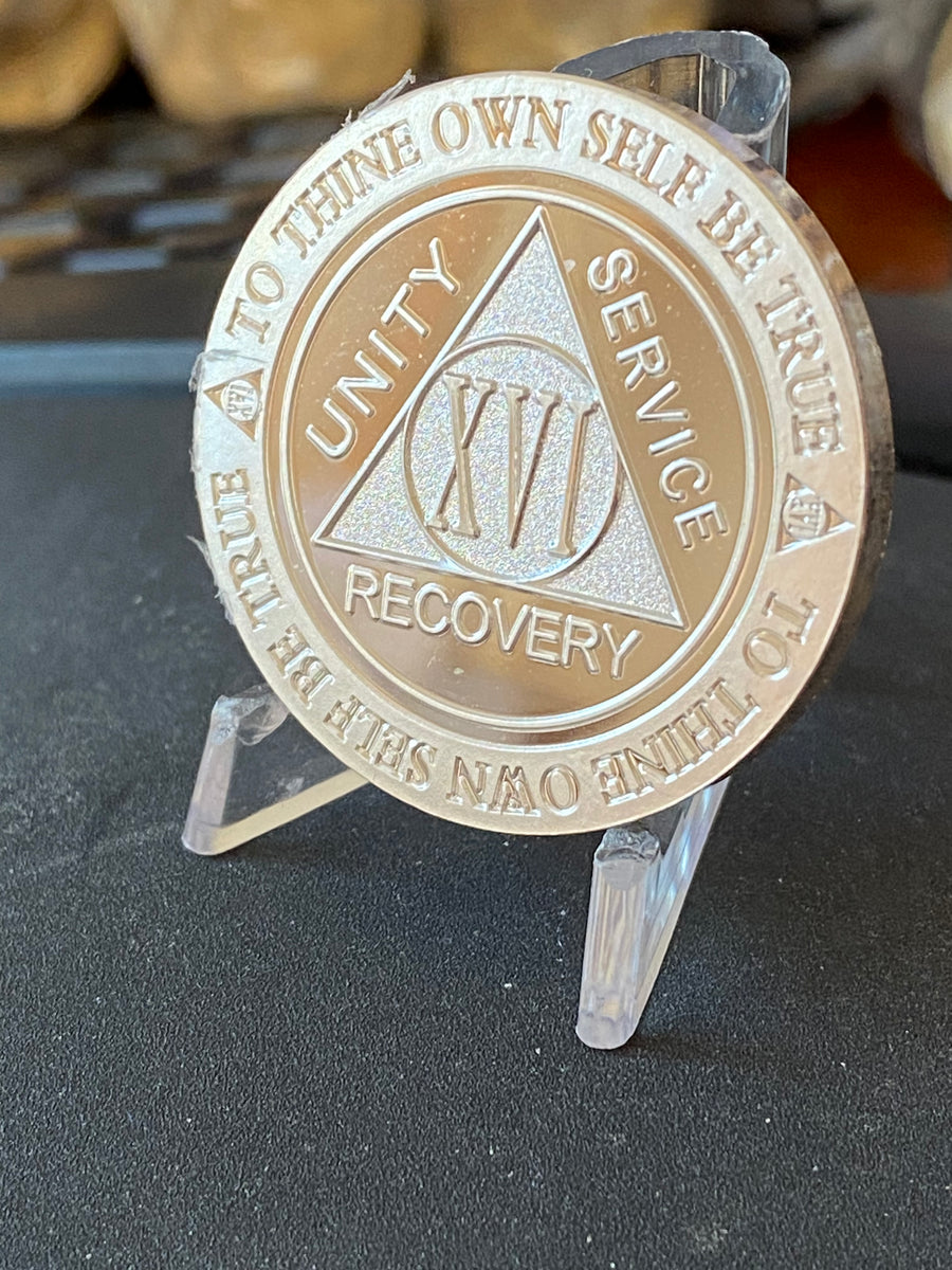 11 Year Sobriety Chip - Premium Bronze AA Medallion With Serenity Prayer (34x2mm) - View #11