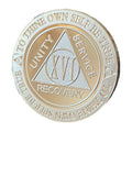 16 Year AA Medallion 1 oz Fine Silver Sobriety Chip Serenity Prayer Back .999 Pure