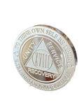 18 Year AA Medallion 1 oz Fine Silver Sobriety Chip Serenity Prayer Back .999 Pure