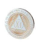 11 Year AA Medallion 1 oz Fine Silver Sobriety Chip Serenity Prayer Back .999 Pure