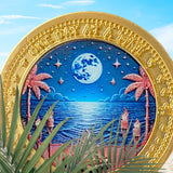 Tiki Beach Full Moon Tropical Color One Day At A Time Medallion Serenity Prayer Chip