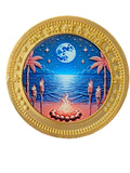 Tiki Beach Full Moon Tropical Color One Day At A Time Medallion Serenity Prayer Chip