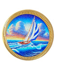 Sailboat We Can't Control The Wind We Can Only Adjust Our Sails Color Medallion Sailing Chip