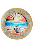 Seashell Beach Tropical Color One Day At A Time Medallion Serenity Prayer Chip