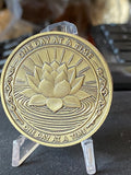 Lotus Flower One Day At A Time Medallion Serenity Prayer Chip