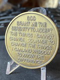 Lotus Flower One Day At A Time Medallion Serenity Prayer Chip