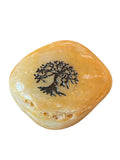 Tree of Life Engraved Inspirational Pocket Stone Carmel Natural River Polished Rock
