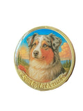 Australian Shepherd Gray Brown Color One Day At A Time Medallion Serenity Prayer Dog Chip