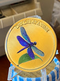 Purple Dragonfly One Day At A Time Medallion With Serenity Prayer