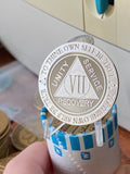 1 - 10 Year AA Medallion .999 Fine Silver .5 oz Sobriety Chip Serenity Prayer Back Elegant Design