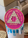 1 Year AA Medallion Pink Glitter Clear Crystal Tri-Plate Sobriety Chip